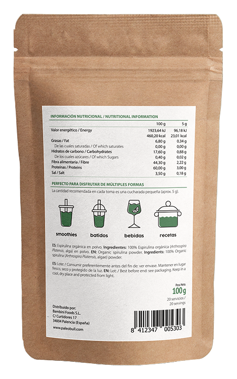 paleobull-superfoods-spiruline-poudre-bio-100-g-algue image 2