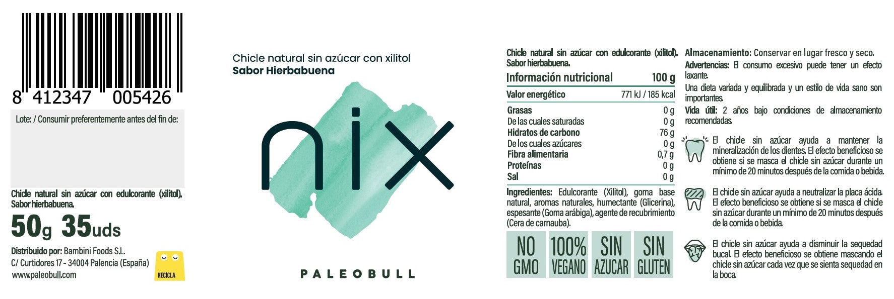 paleobull-nix-chewing-gum-menthe-xylitol-sans-sucre-naturel image 3
