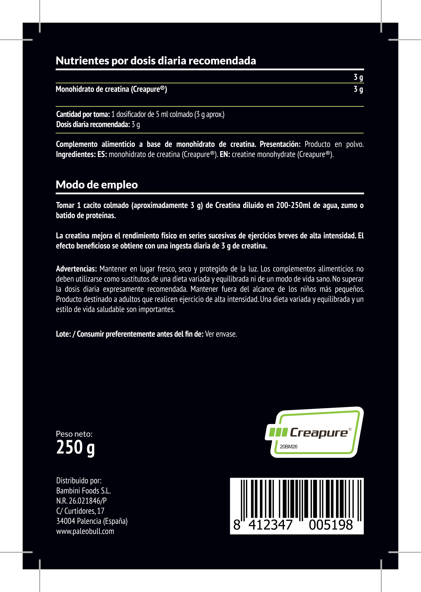 paleobull-savia-cr-atine-creapure-poudre-250-g-monohydrate image 2
