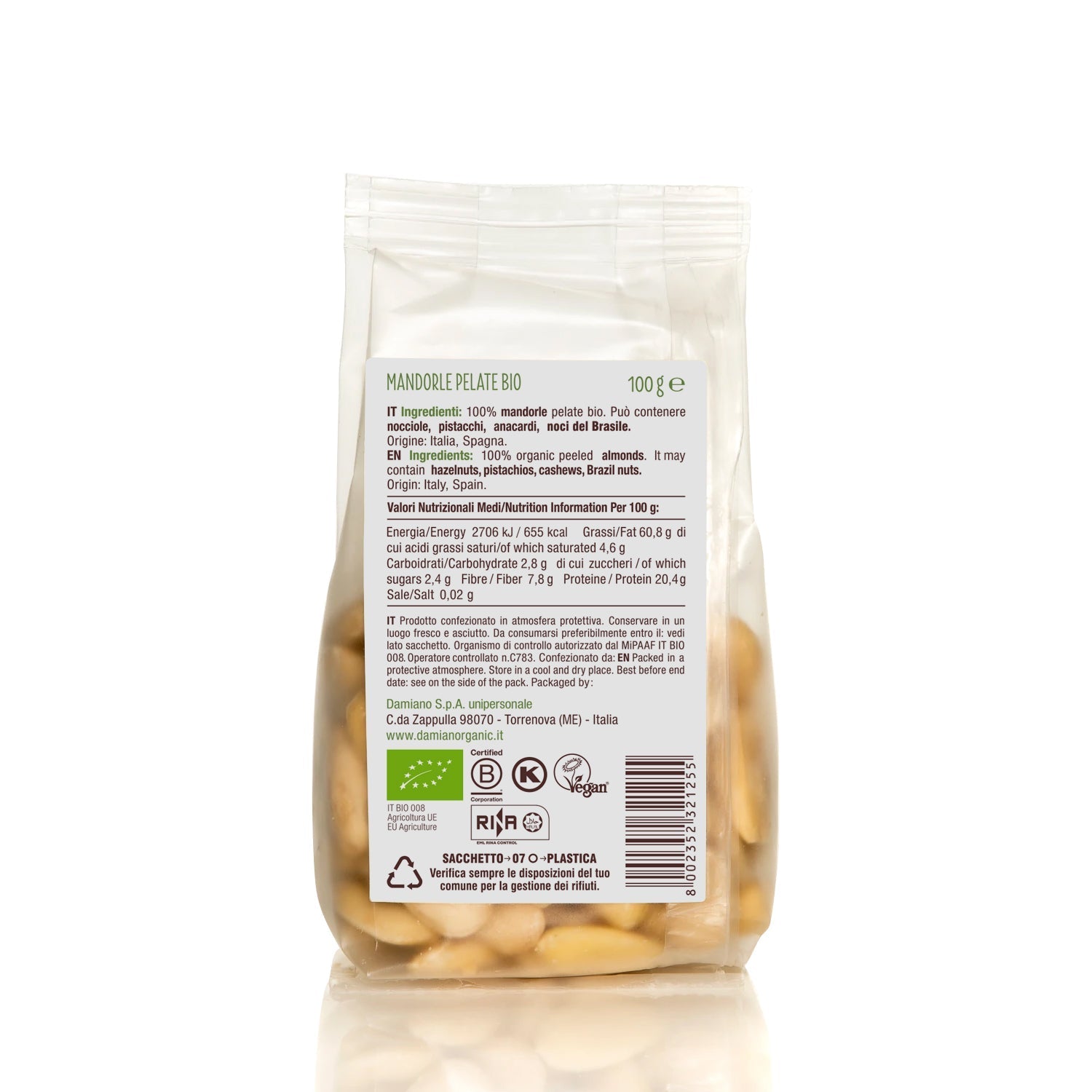 damiano-naturals-mandorle-pelate-amandes-pluch-es-sachet-100g-bio image 4