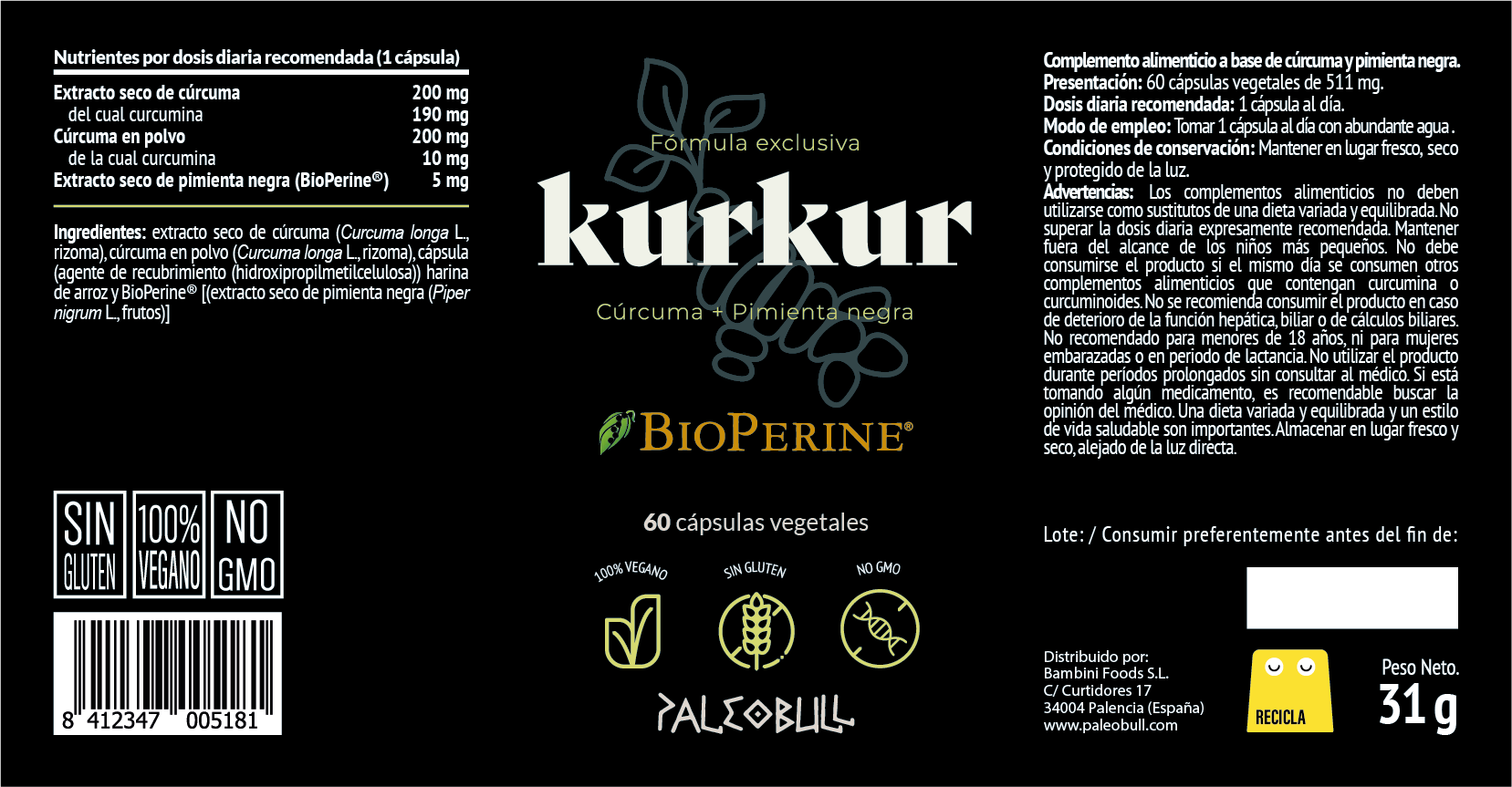 paleobull-kurkur-curcuma-bioperine-compl-ment-60-g-lules image 3