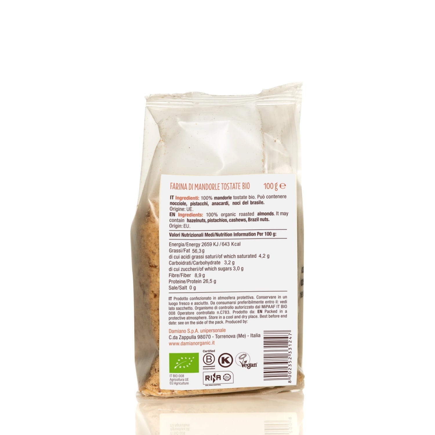 damiano-farine-e-granelle-farine-d-amande-grill-e-100g-bio image 4