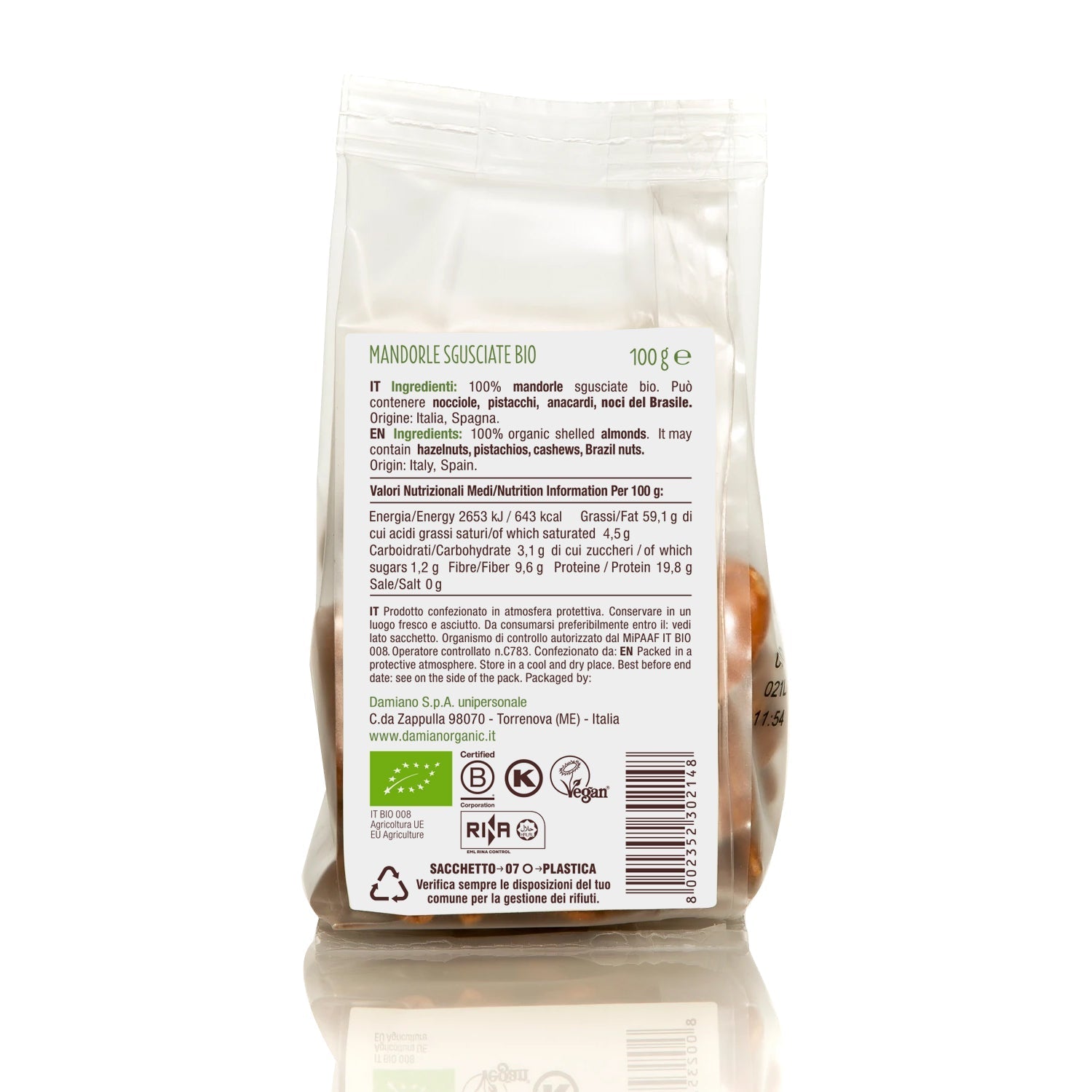 damiano-organic-naturals-amandes-mond-es-100g-bio image 4