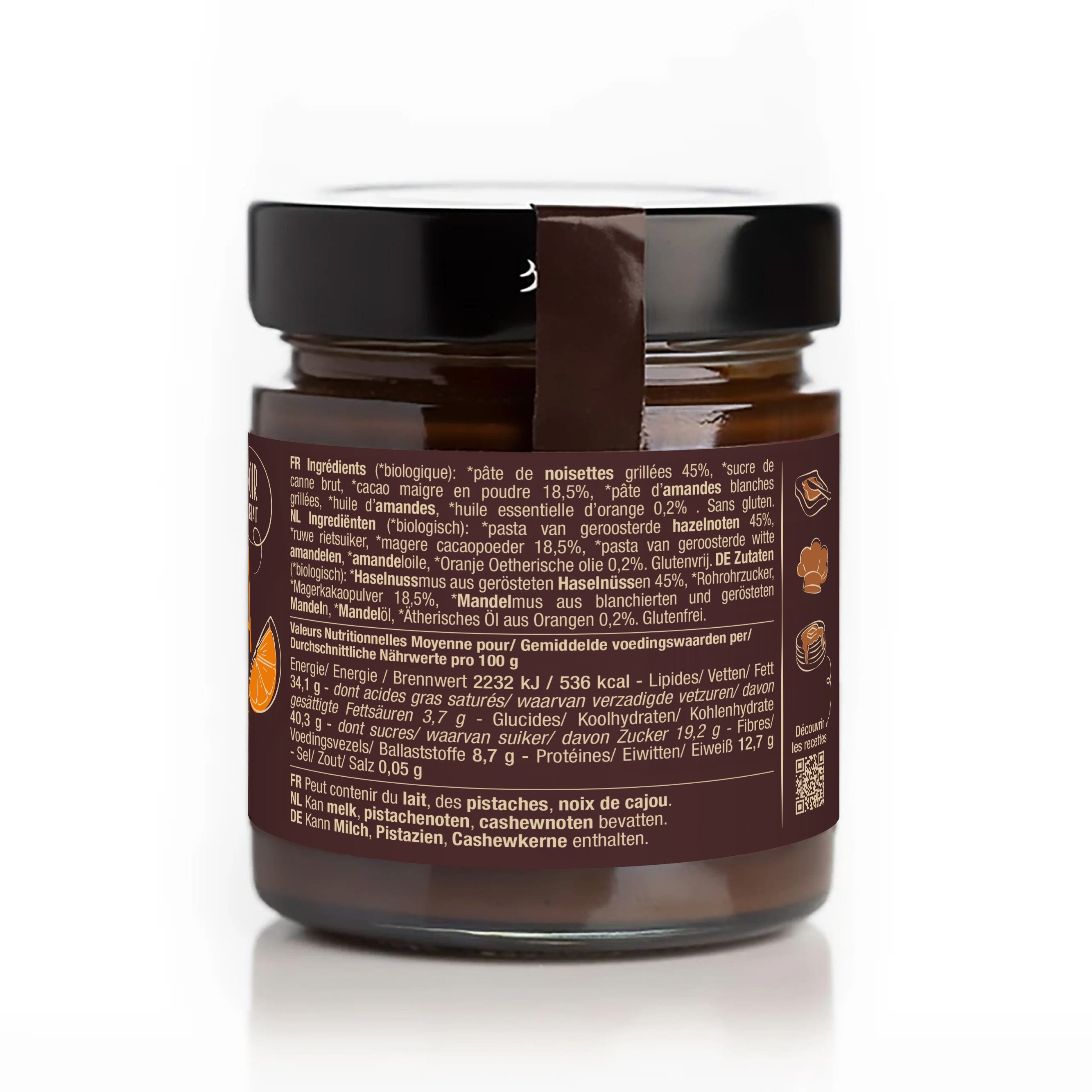 damiano-chocobella-noir-p-te-tartiner-orange-chocolat-fondant-200g image 5