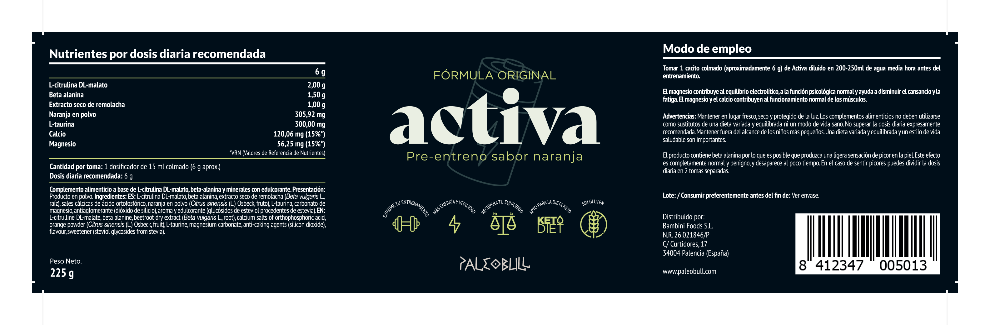paleobull-activa-pr-workout-sans-caf-ine-orange-225g image 3