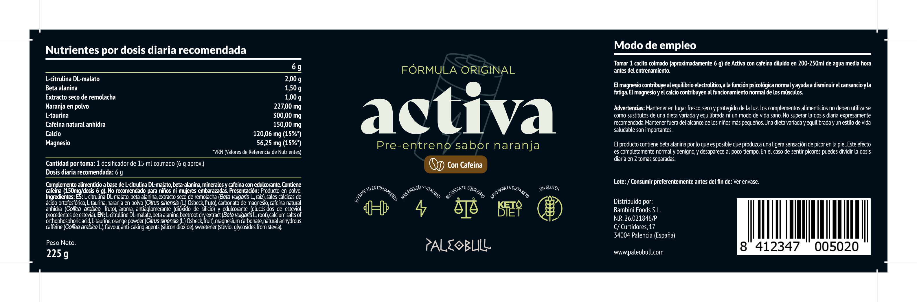 paleobull-activa-pr-entra-nement-orange-caf-ine-225-g image 3