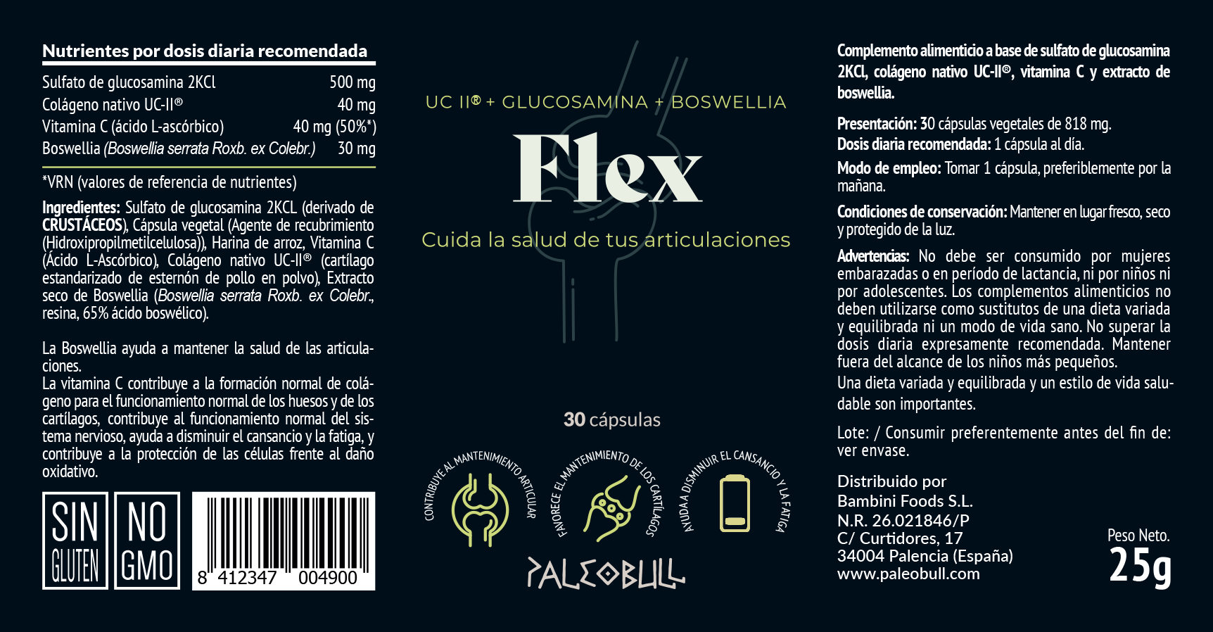 paleobull-flex-glucosamine-collag-ne-uc-ii-30-g-lules image 3