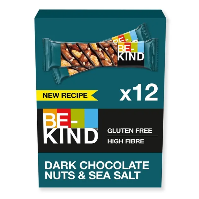 be-kind-barres-c-r-ales-chocolat-noir-amandes-sel-marin-12x40g image 1