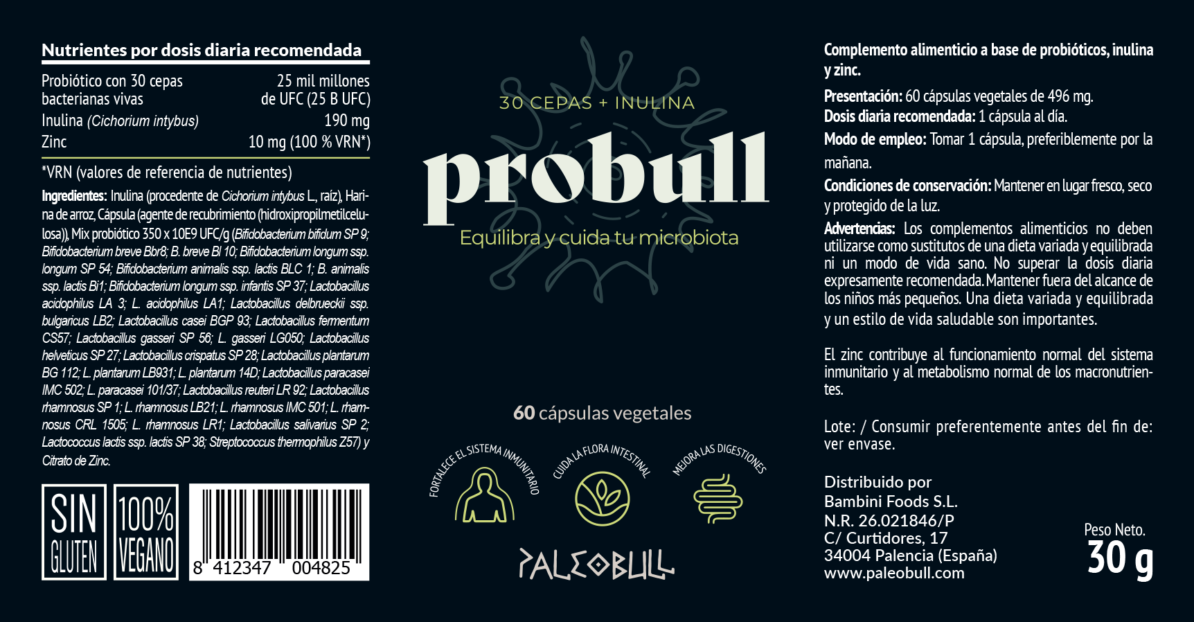 paleobull-probull-probiotique-30-souches-zinc-60-g-lules image 3
