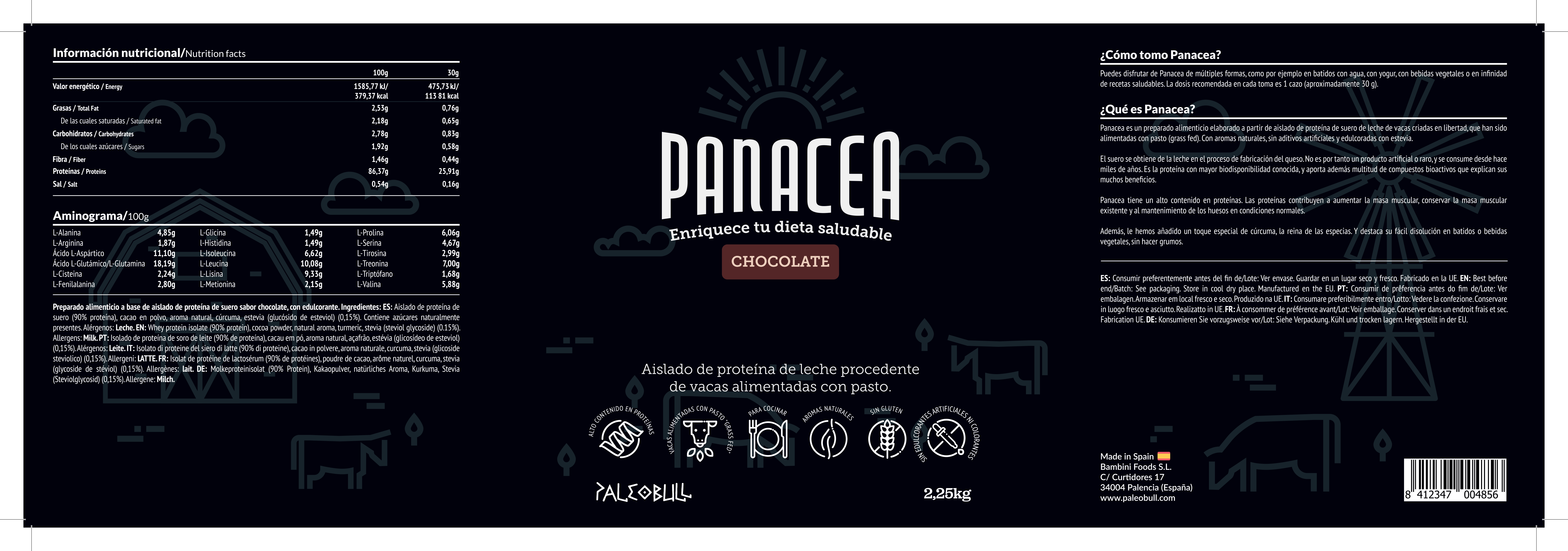 paleobull-panacea-chocolat-isolat-whey-poudre-2-25-kg-grass-fed image 3
