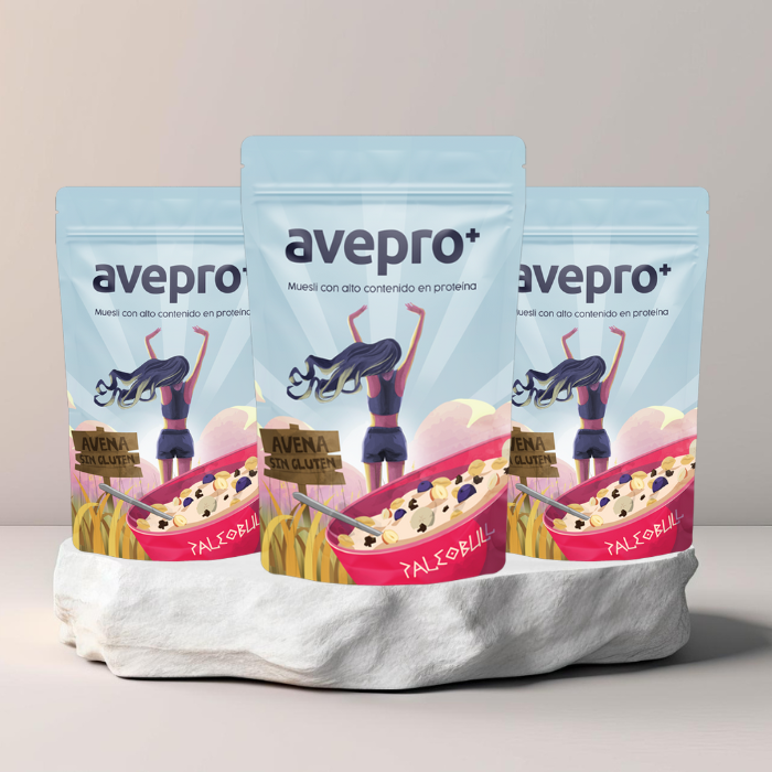 paleobull-avepro-muesli-prot-in-3x350g-cacao-noisettes image 1