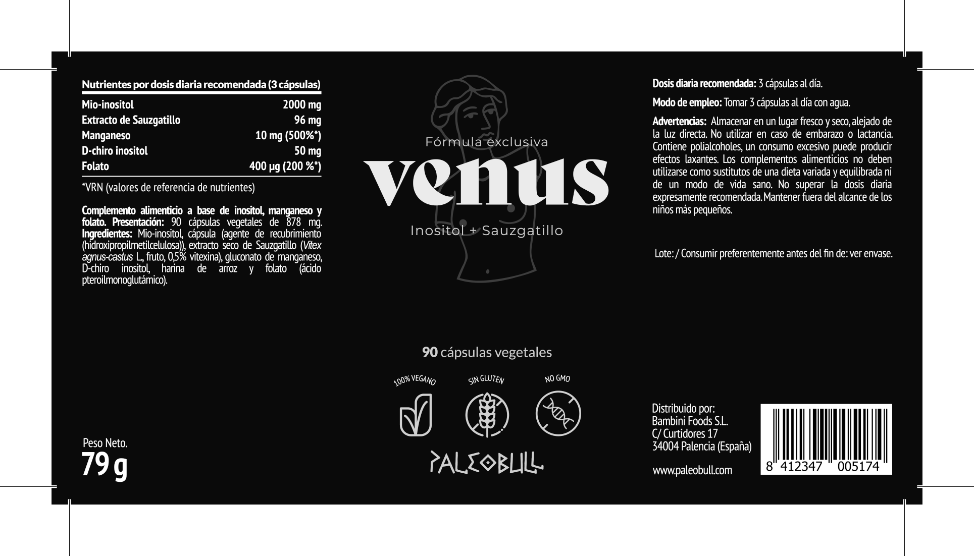 paleobull-venus-inositol-femme-90-g-lules-folate image 3