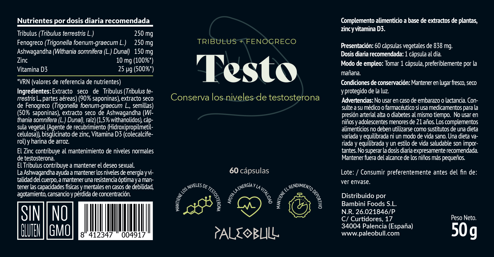 paleobull-testo-tribulus-fenugrec-zinc-60-g-lules-sport image 3