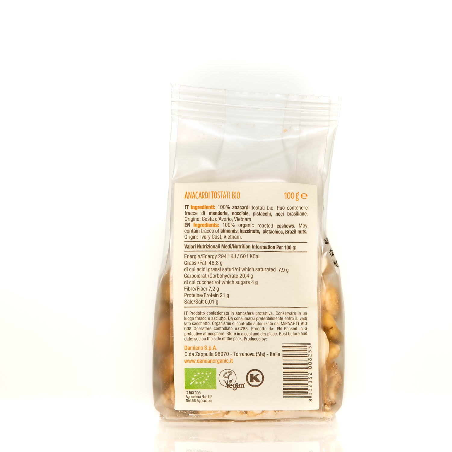damiano-naturals-anacardi-tostati-noix-de-cajou-grill-es-sachet-100g-bio image 4