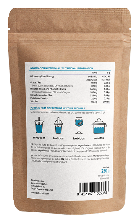 paleobull-superfoods-baobab-poudre-250-g-pulpe-bio image 2